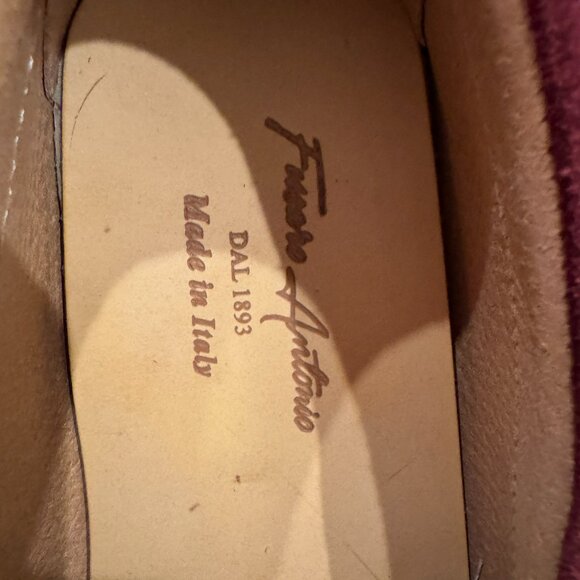 Fusaro Antonio "Made in Italy" Men's Burgundy Suede Loafers - Picture 2 of 5